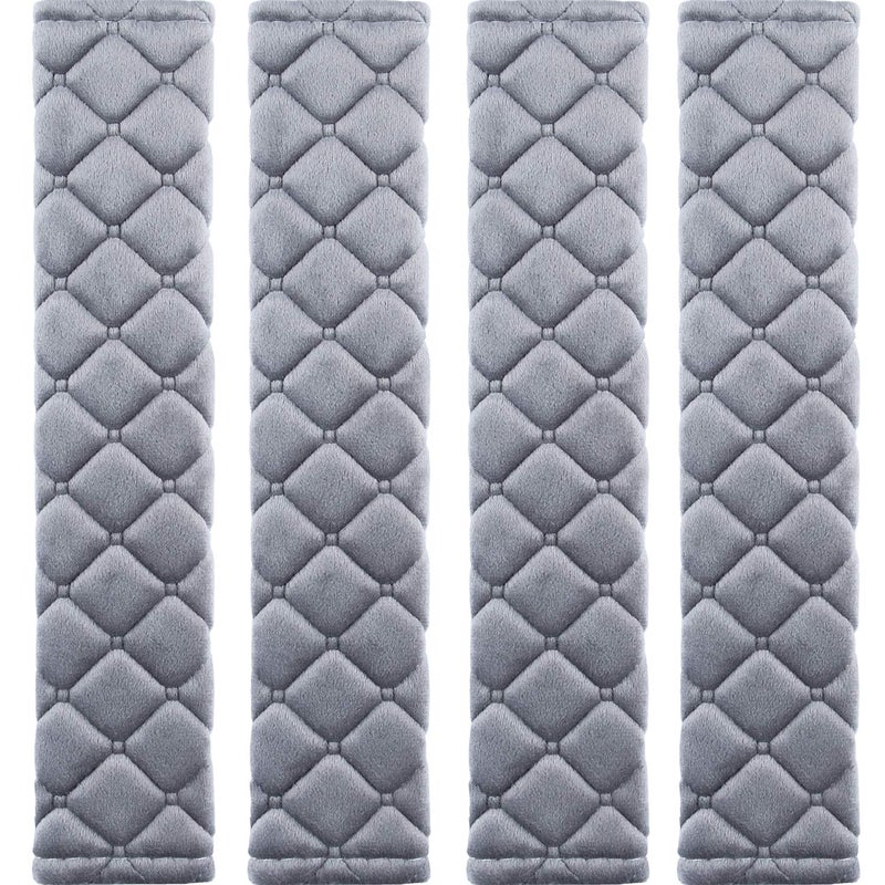 MIKAFEN 4 Pack Universal Car Seat Belt Pads, Adult Seat Belt Shoulder Strap Covers Harness Pad for Car/Bag,Soft Comfort Helps Protect You Neck Shoulder from The Seat Belt Rubbingï¼ˆGrayï¼‰ - Image 1